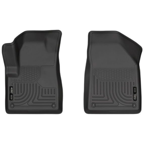 Husky Liners 17091 Weatherbeater Floor Mats Fit 2014-2015 Jeep Cherokee w/ hump in front of driver’s foot rest Front Row Liners 2pc Black