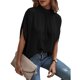 thumbnail image 1 of Blusa de manga corta con lazo en la espalda, color puro, informal, ajustada, para mujer, verano, 1 of 7