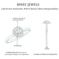 thumbnail image 5 of Rosec Jewels Lab Diamond Engagement Ring Round with Halo - Minimalist Ring - EF-VS Quality, 10K White Gold, US 8.50, 5 of 8