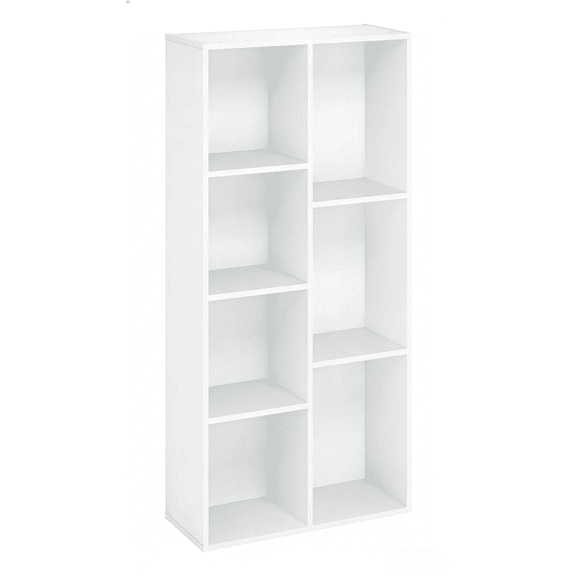 7-Cube Book Shelf, Versatile Cube Storage Organizer for Living Room Bedroom Office, Sturdy Room Decor, Doubles as Closet Organizers and Storage & Closet Shelves, White