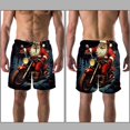 thumbnail image 3 of luoweisi Men's Beach Shorts Quick Dry Swim Trunks with Mesh Lining Santa Claus Motorcycle L, 3 of 5