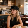 thumbnail image 4 of BotaniNest Japanese Style Pleated Ruffle Beret – Casual Knit Cap With Lace Trim For Autumn Winter, 4 of 7