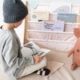 thumbnail image 5 of 3 Sprouts Recycled Fabric Kids Book Rack Storage Bookshelf Organizer in Pale Pink Terrazzo for Ages 3+, 5 of 15