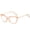 Coffee, variant on Womens Clear Lens Glasses Full Frame See Through Eyeglasses Vintage Crystal Fashion Eyewear Metal Frame Womens