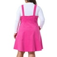 thumbnail image 4 of DARING DIVA Plus Size Corduroy Pinafore Overall Dress 1X Hot Pink, 4 of 6