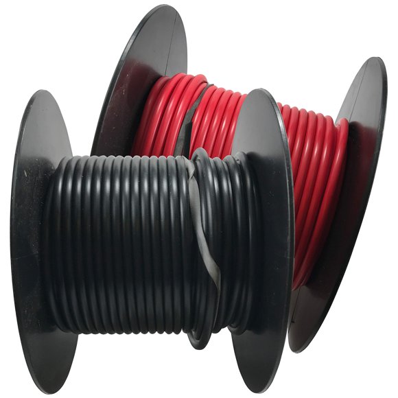 Sherco-Auto - Fil de Câble Automobile Primaire Rouge et Noir 10 Gauge - Bobine/bobine de 100 Pieds Chaque Fil Électrique 100 % Cuivre - Fabriqué aux États-Unis