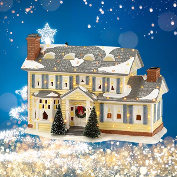 Christmas Vacation Village Decoration Holiday House Lighted Building Xmas Resin Ornaments Christmas Vacation Village Decoration Holiday House Lighted Building Celebrating(No tree)