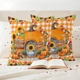 thumbnail image 3 of Fall Pumpkins Outdoor Waterproof Pillow Covers, Thanksgiving Sunflowers Rustic Orange Plaid Decorative Square Throw Pillowcase Sofa Cushion Sham for Patio/Couch/Chair, 24"x24" 2 Pack, 3 of 8
