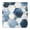 Blue White Gold, variant on White Gold Leaf Hexagon Marble Pattern Square Fitted Tablecloth with Elastic Edge,Square Table Cover,Washable Elastic Table Cover for Home Kitchen Party Decor 34"x34"