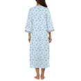 thumbnail image 2 of Ekouaer Women Zipper Robe 3/4 Sleeves Loungewear Dress Full Length Sleepwear Pockets Housecoat Nightgown Long Bathrobe, 2 of 6