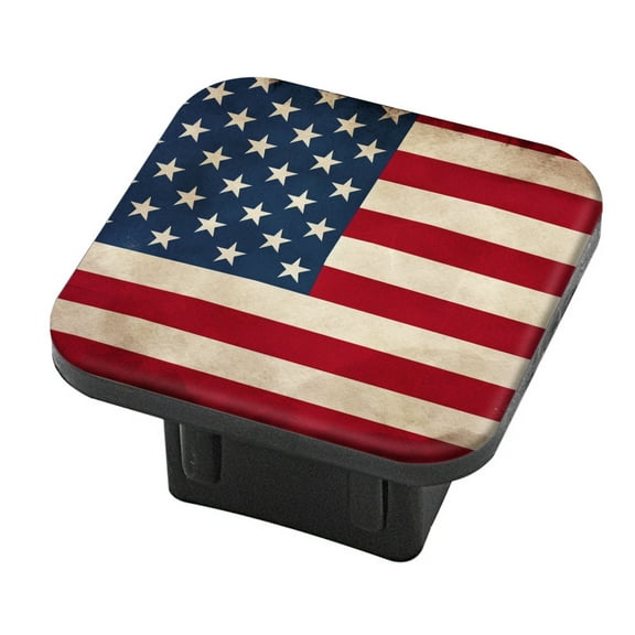 Hitch Cover Fits For 2-Inch Hitch,Vintage - Styled American Flag With Worn - Out Texturerubber Trailer Hitch Cover Tube Plug Insert,Car Exterior Accessories, Receiver Tube Hitch Plug