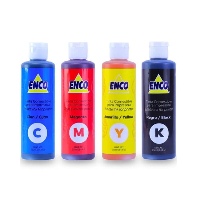 Kit Tintas Comestibles ENCO 250ml 4 Colores
