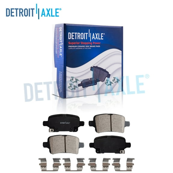 Detroit Axle - Rear Brake Pads for 18-20 Buick Regal TourX Chevy Equinox GMC Terrain, Ceramic Brake Pads with Hardware 2018 2019 2020 Replacement