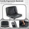 thumbnail image 4 of AEGFKDCriss Cross Thick Padded Armless Comfy Desk Chair with Dual-Purpose Base,Adjustable Swivel Modern Vanity Chair,Rolling for Home Office, Computer,Task,Makeup,Waxed PU,Black, 4 of 6