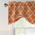 thumbnail image 5 of Tie Up Valances for Windows, Orange Morocco Adjustable Valance Curtains Window Treatment for Living Room, Farmhouse Ethnic Geometric Grid Aesthetic Rod Pocket Kitchen Curtains & Drapes 54x18 Inch, 5 of 9