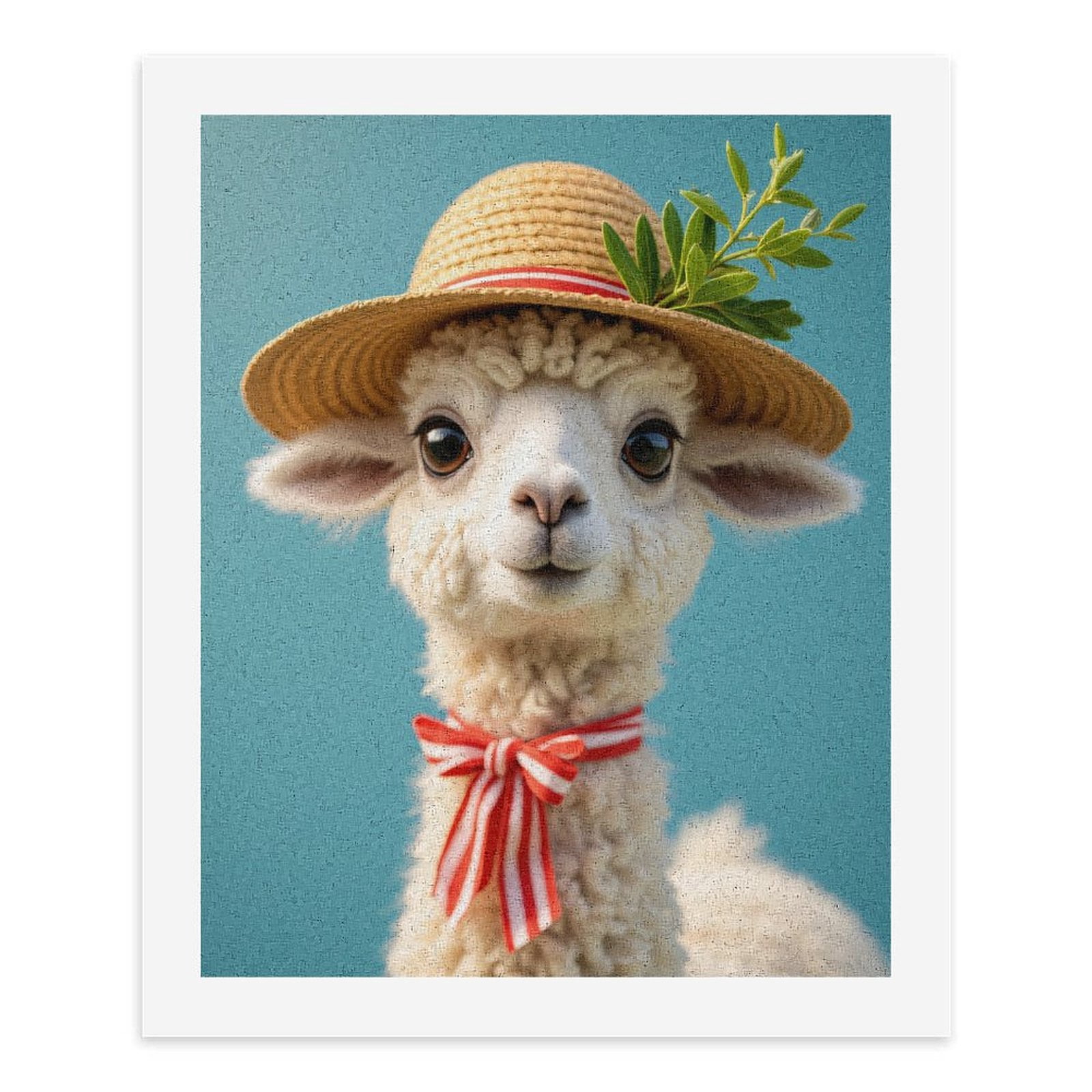 Paint by Numbers Kit for Adults, Adorable Alpaca With Straw Hat Paint by Numbers, Easy Paint by Numbers Kit for Adults Beginner, DIY Adult Paint by Number Kits on Canvas, Home Decor