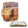 thumbnail image 2 of Pzuqiu Sunflower Horse Bible Cover Case for Women Bible Cover Bag with Handle Zipper Pocket Quilted Church Carrying Case Scripture Cases Church Bag Protective for Book Lovers, 2 of 7