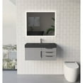 thumbnail image 5 of Thames 36" Single Bathroom Gray Vanity Set - Black Top In Chrome, 5 of 9
