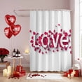 thumbnail image 2 of Valentine's Day Bathroom Shower Curtains with Hooks, Love Heart Red Rose Flower Petals Simple Waterproof Fabric Washable Shower Curtain for Home Hotel Bathtub Decor 60x72 Inch, 2 of 9
