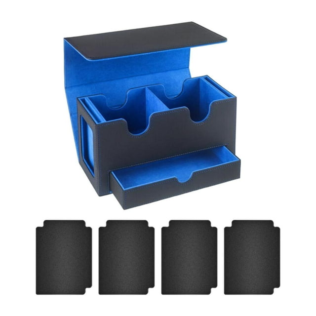 Xuanheng Boîte de Jeu de Cartes Protection de Cartes de Baseball Jouet de Cartes de Rassemblement Support de Cartes Robuste Intérieur Bleu