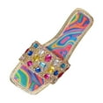 thumbnail image 2 of Quaouag Women's Rhinestone Sandals Slide Glitter Bling Casual Sandal Flat Open Toe Sparkle Slides, 2 of 7