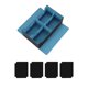 thumbnail image 4 of Caja para baraja de cartas CUTICAT almacenamiento de tarjetas de juego cuero PU organizador Azul negro con 4 divisores, 4 of 8