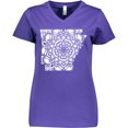 thumbnail image 3 of Inktastic Arkansas Silhouette Mandala Women's V-Neck T-Shirt, 3 of 5