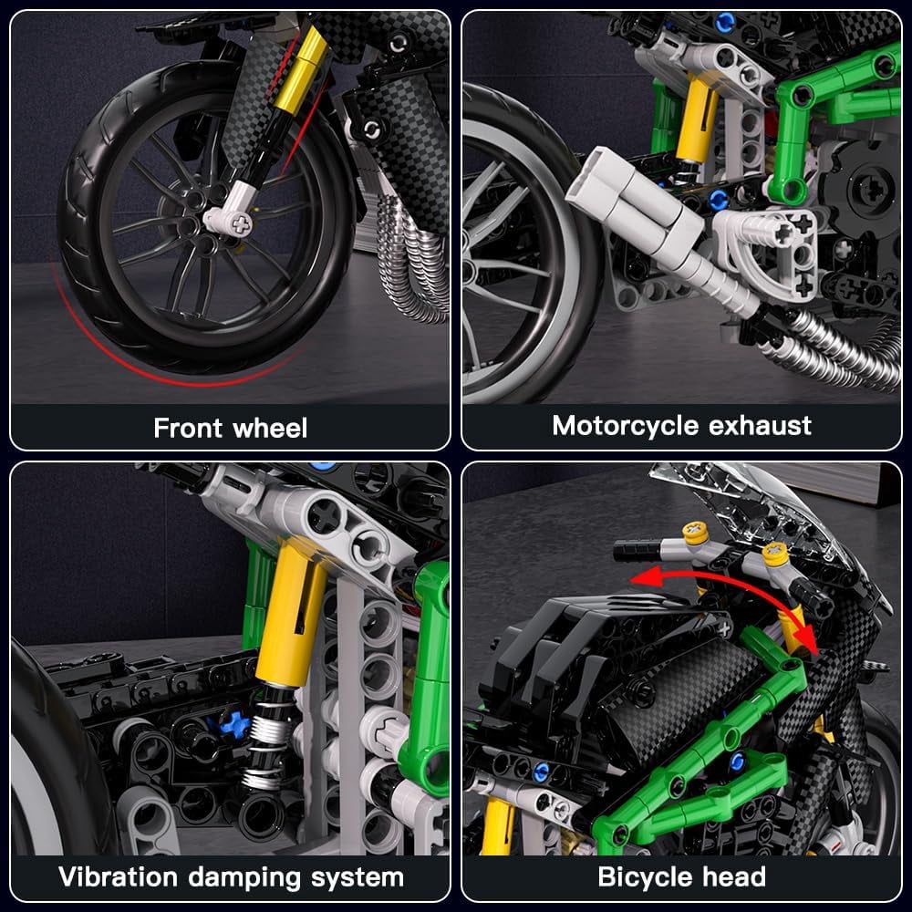 Motorcycle Kit Building Sets, 23002 Bike Model Kit Building Kit, Moto Building Toys for Creative Play and Display, Model Motorcycle Kits  (639PCS)