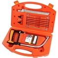thumbnail image 1 of 8 HSS Blades, Adjustable Frame, Cuts Wood, Glass, Metal, PVC, & Tile, Portable Orange Case Included Multi-Purpose Mini Saw Set, 1 of 5