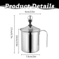 thumbnail image 5 of Milk Frother, Stainless Steel Manual Milk Foamer, Handheld Coffee Milk Frothing Pitchers, Manual Operated Milk Foam Maker For Cappuccino Coffee Latte Hot Chocolate, 1 Pcs, 400 ml, 6.7x3.5", 5 of 5