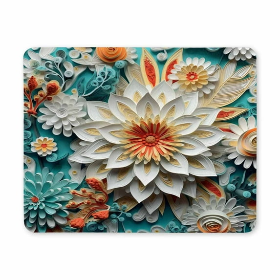 Mouse Pad, Floral Mouse Pad, Washable Mousepads with , Non-Slip Rubber Base Small Wireless Mouse Pads for Office Laptop, Flowers