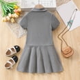 thumbnail image 5 of Girls Pique Polo Dress, Short Sleeve School Uniform A-Line Casual Dress for Kids, 5 of 5