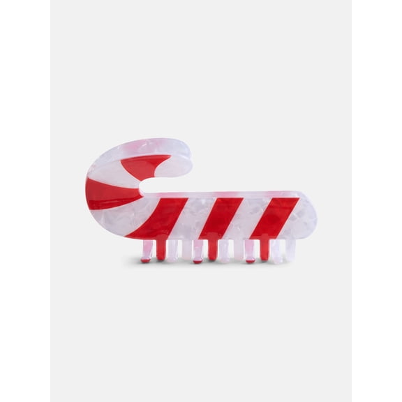 Holiday Time Women's Candy Cane Hair Claw Clip