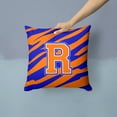thumbnail image 2 of Carolines Treasures CJ1023-RPW1414 Letter R Initial Tiger Stripe - Blue Orange Fabric Decorative Pillow, 14Hx14W,, 2 of 4