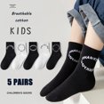 thumbnail image 2 of Zanarzt Socks Girl Toddler Crew Cotton Socks Unisex Baby Boy Girl School Socks for Kids Back to School Must Haves White,3-5 Years, 2 of 3
