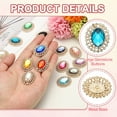 thumbnail image 3 of Uxcell 2Pcs Botones de Rhinestone, Botones de Rhinestone con Gran Gema para Ropa, Azul Oscuro, 3 of 6