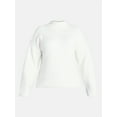 thumbnail image 5 of Terra & Sky Women’s Plus Diagonal Ribbed Mock Neck Sweater, Lightweight, Sizes 0X-5X, 5 of 5
