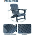thumbnail image 3 of Outdoor Adirondack Chairs, HDPE Plastic Patio Chairs for All Weather, Weather-Resistant Fire Pit Chair with Wide Armrests & Slatted Back, for Patio, Deck, Lawn, Navy Blue, 3 of 8