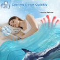 thumbnail image 3 of Shark Coastal Cooling Blanket, Lightweight Breathable Summer Throw Blanket with Double Sided Cold Effect, Summer Beach Coral Ocean Nautical Picnic Beach Blankets Bed Sheet for Hot Sleepers 50"x60", 3 of 8