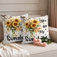 thumbnail image 2 of You Are Pillow Covers 2 Pack My Sunshine Vintage Sunflower Butterfly Distressed Pillowcase Waterproof Outdoor Throw Pillow Cover for Patio Garden Square Cushion 20”x20”, 2 of 9