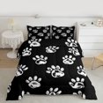 thumbnail image 2 of Homewish Cute Bear Paws Bedding Comforter Set,Jungle Animal Twin Comforter Sets,White Black Bedding Set For Boys Girls,Microfiber Bedroom Decor Reversible,2 Pieces, 2 of 8