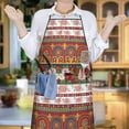 thumbnail image 6 of Pioneer Flower Floral Print Pattern Cotton Linen Apron with Pockets, Waterproof Adjustable, 33x27 Inch for Kitchen, Gardening, BBQ, Salon, 6 of 6