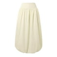 thumbnail image 5 of Uuwenda Women Skirts Maxi Bubble Skirt Elastic Waist Aline Long Puff Skirt Ruffle Hem Balloon Skirts Beige M, 5 of 7