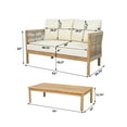 thumbnail image 4 of Christopher Knight Home Modern Outdoor 2 Piece Woven Rope Loveseat Coffee Table Set with Cushions, Solid Wood, Beige, 4 of 11