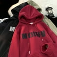 thumbnail image 5 of Spring Burgundy High Quality Heavyweight Silicone Printed Loose Hooded Sweatshirt Black Regular 2Xl, 5 of 6