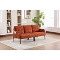 thumbnail image 3 of Leumius Oversized Sofa Couch for Living Room,68" Corduroy Upholstered Couch with Metal Legs & Side Pockets for Bedroom, Office or Apartment,Orange, 3 of 12
