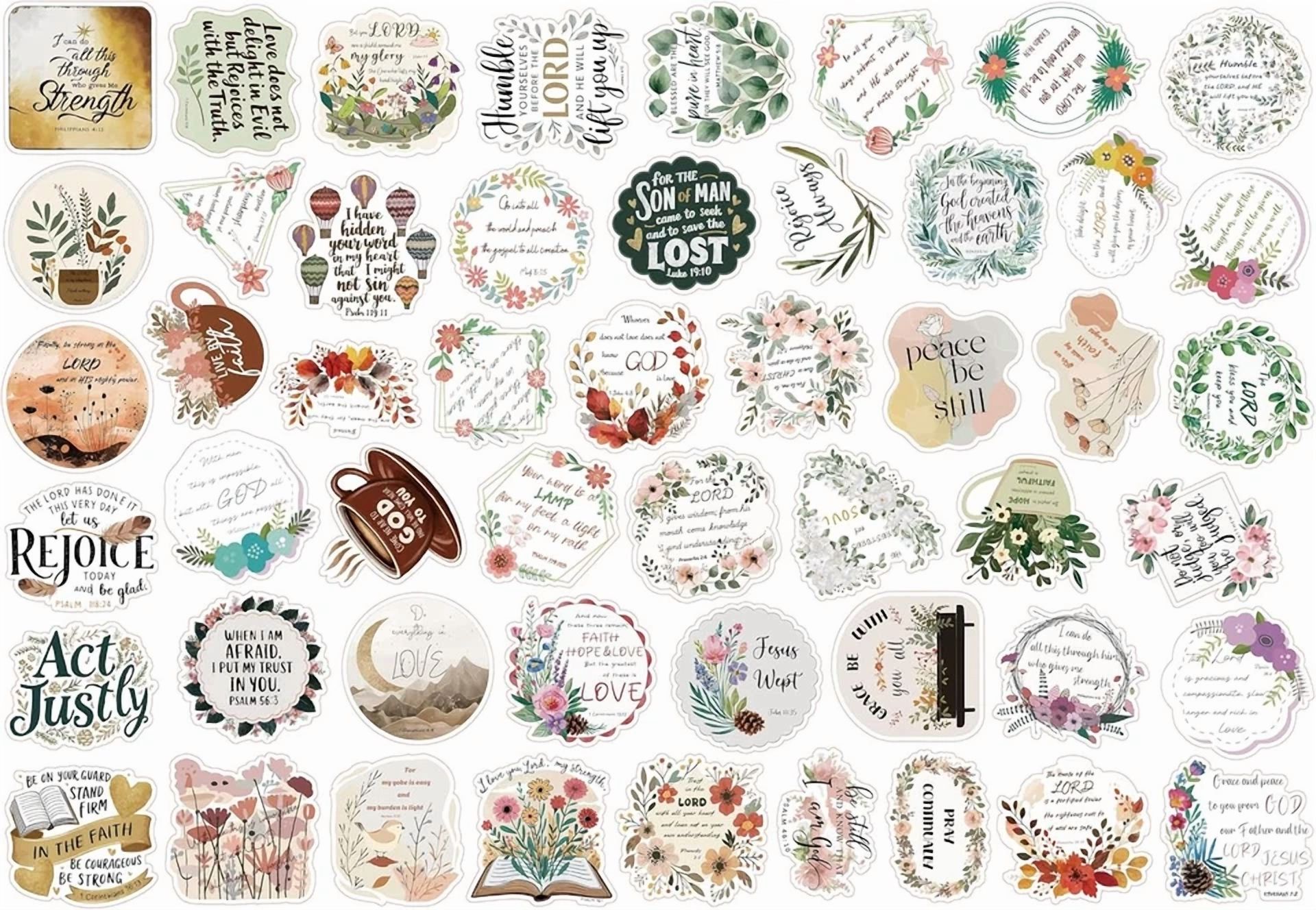 BUTTERFLY- 50Pcs Bible Verse Stickers, Inspirational Jesus Sticker, Christian