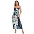 thumbnail image 2 of HDE Women's Strapless Maxi Dress Bohemian Sundress Floral 2X, 2 of 6