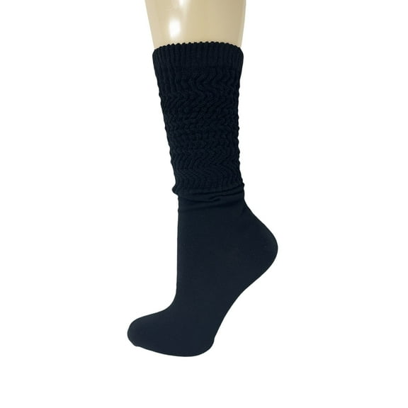 Women's Lightweight Cotton Slouch Socks - Single Pair 21" Breathable Knee-High Socks (Fits Shoe 5-10)