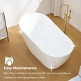 thumbnail image 2 of ANGELES HOME 59" Acrylic Freestanding Bathtub, Soaking White Bathtub with White Drain and Integrated Slotted Overflow Included, Glossy White, 2 of 11